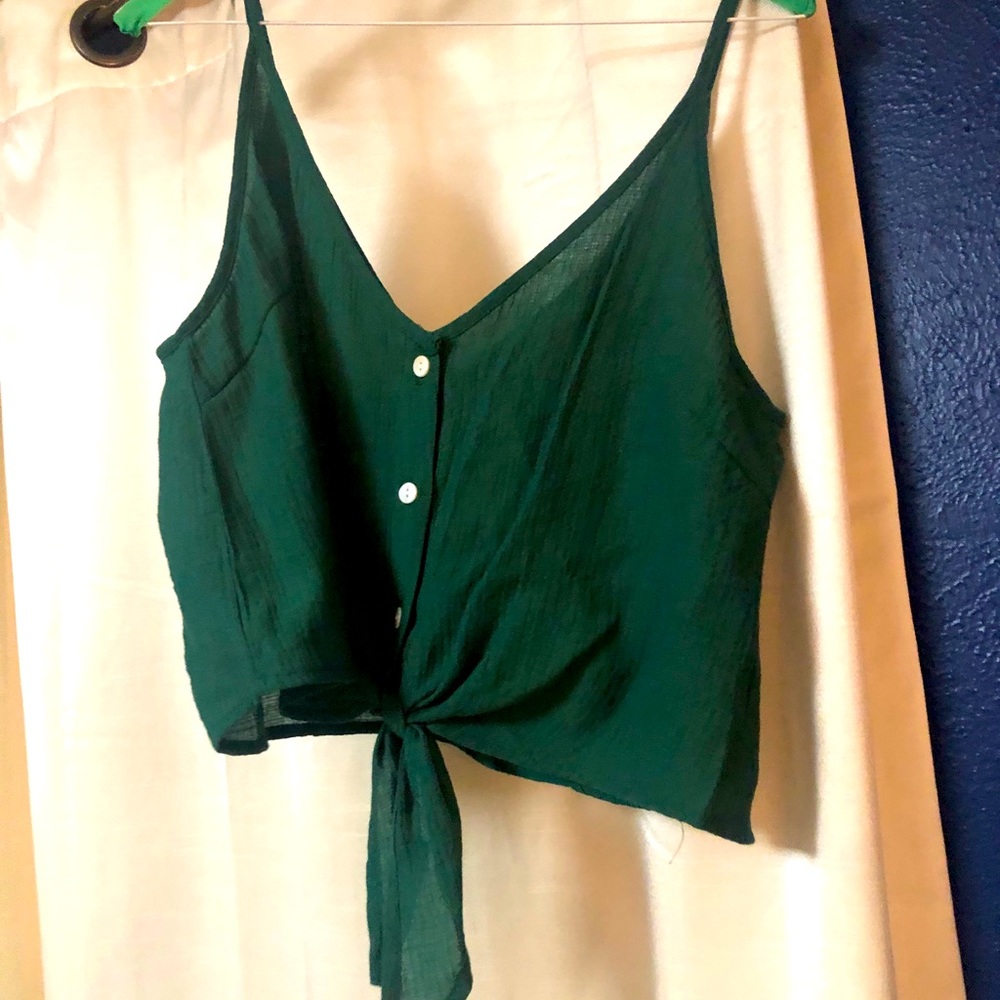 Green crop top